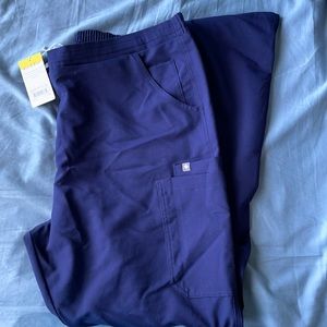 Figs Yola Skinny Scub Pants in Navy Blue